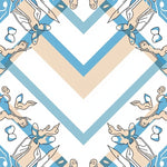 Elegant Boho Chevron With Subtle Abstract Floral Accents (Blue) - ODIKA