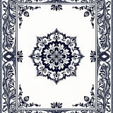 Interlocking Floral Medallion with Elegant Accents (Black)
