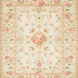 Beige Antique Floral Low Pile Indoor Area(Beige)