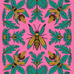 Tropical Beetle Wings Jungle Foliage Bohemian Nature (Pink) - ODIKA