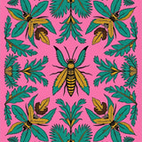 Tropical Beetle Wings Jungle Foliage Bohemian Nature (Pink) - ODIKA