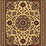 Vintage Interlocking Lattice Medallion Contemporary Boho(Beige)