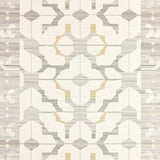 Chic Round Bath Beige Toned Abstract Geometric Design(Beige)