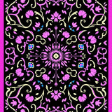 Floral Cascade Petal Scrollwork Whimsical Botanical Embellishments (Black)