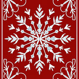 Crystalline Winter with Intricate Snowflake Motifs(Red)