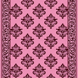 Elegant Damask Swirl Embroidery Decorative Trellis Motif(Pink)