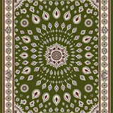 Paisley Teardrop Motif with Traditional Swirl Accents(Green)