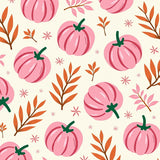 Autumn Harvest Cloud With Pastel Pumpkin Festival Motif(Pink)
