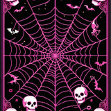 Spooky Pumpkin Skull Spider Web with Playful Pink Gothic Design(Black)