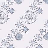 Nordic Frosted Snowflake Mosaic with Interlocking Winter Motifs(Blue)