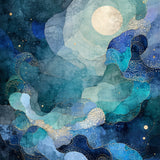 Aquatic Tentacle Art Sea Explorer Nautical Room Decor(Blue)