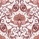 Elegant Rosette Damask Swirl Contemporary Artistic Sophisticated (Beige)