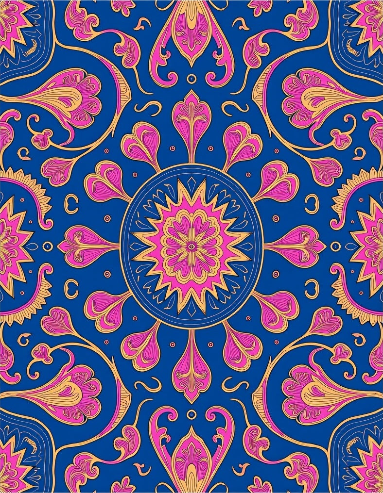 Paisley Teardrop Cluster with Vintage Scroll Embellishments (Blue) - ODIKA