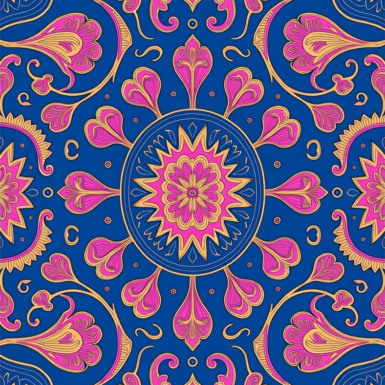 Paisley Teardrop Cluster with Vintage Scroll Embellishments (Blue) - ODIKA