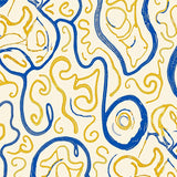 Contemporary Interlocking Mosaic Featuring Abstract Artistry(Blue)