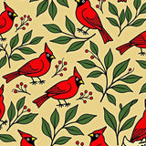 Classic Cardinal Mistletoe Branch Floor Covering(Beige)