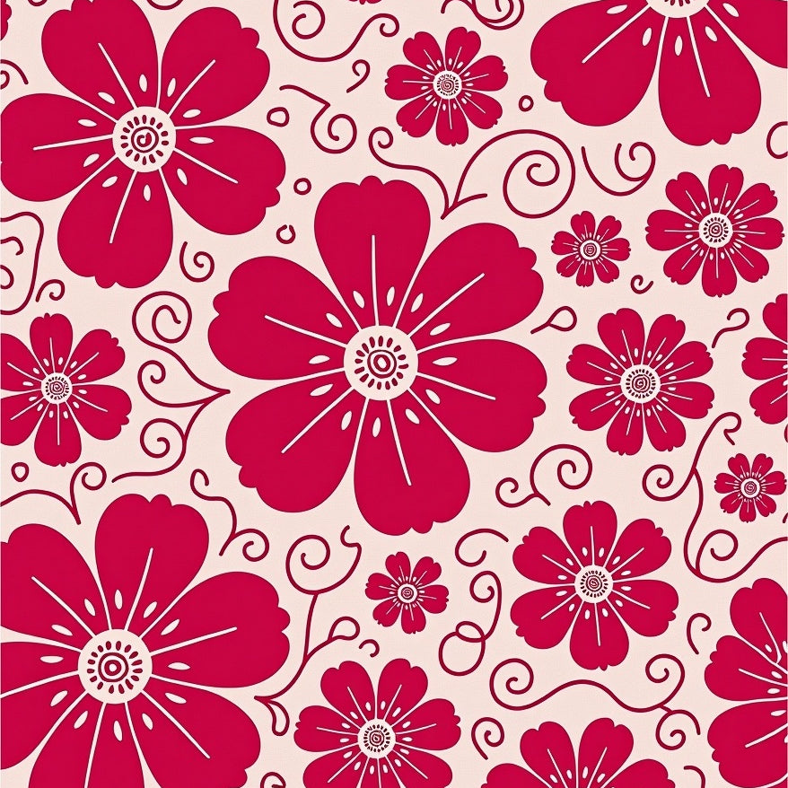 Botanical Bloom Flourish Artistic Floral Petal Arrangement (Red) - ODIKA