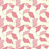 Hexagonal Mosaic Contemporary with Interconnected Shapes(Pink)
