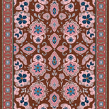Interlocking Floral Motifs With Blush Pink And Deep Contrast(Brown)
