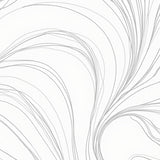 Ethereal Wave Patterned Floor Covering Featuring Fluid Lines (White) - ODIKA