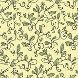 Botanical Vine Scrolls with Stylized Leaf Embellishments and Vintage Charm(Yellow)