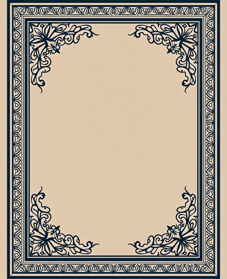 Traditional Scrollwork Embellished Splendor (Beige) - ODIKA