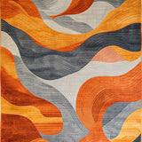 Chic Abstract in Burnt Orange and Slate Grey Design(Orange)