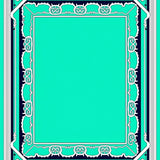 Art Chevron Frame with Stylized Fan Accents (Turquoise)