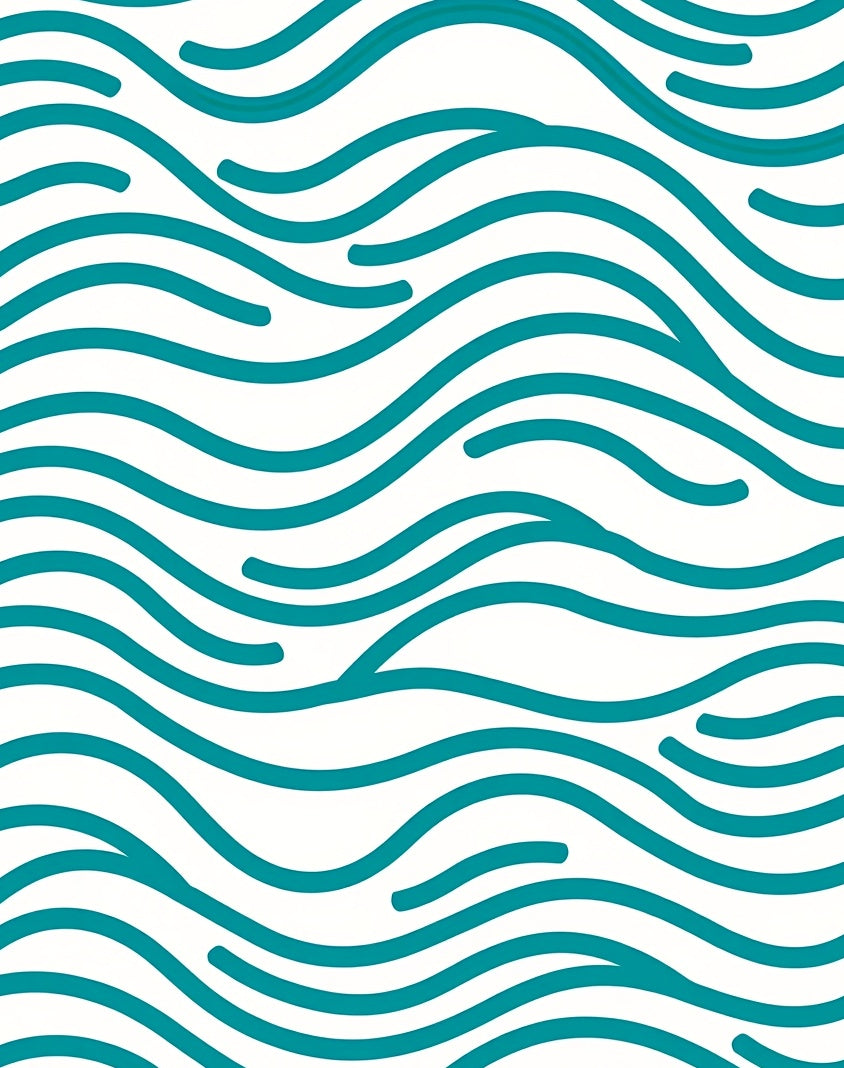 Tranquil Wave Rhythm Serene Ocean Breeze Drift (Teal) - ODIKA