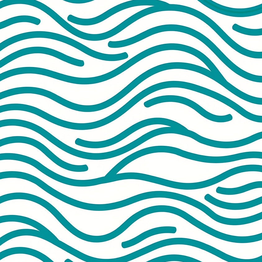 Tranquil Wave Rhythm Serene Ocean Breeze Drift (Teal) - ODIKA