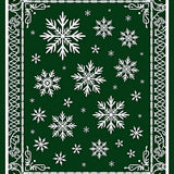Festive Snowflake Wonderland Winter Holiday Doormat(Green)