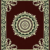 Ornate Medallion Design with Interlocking Scrollwork (Brown)