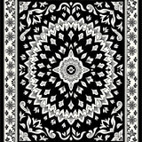 Floral Blossom Ornate Decorative Fancy (Black)