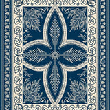 Victorian Amber Thistle with Latticework and Delicate Leaf Filigree(Blue)