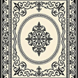 Sialk Hill Interlocking Medallion Motif with Baroque Filigree Accents(Black)