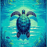 Colorful Ocean Waves Design(Blue)