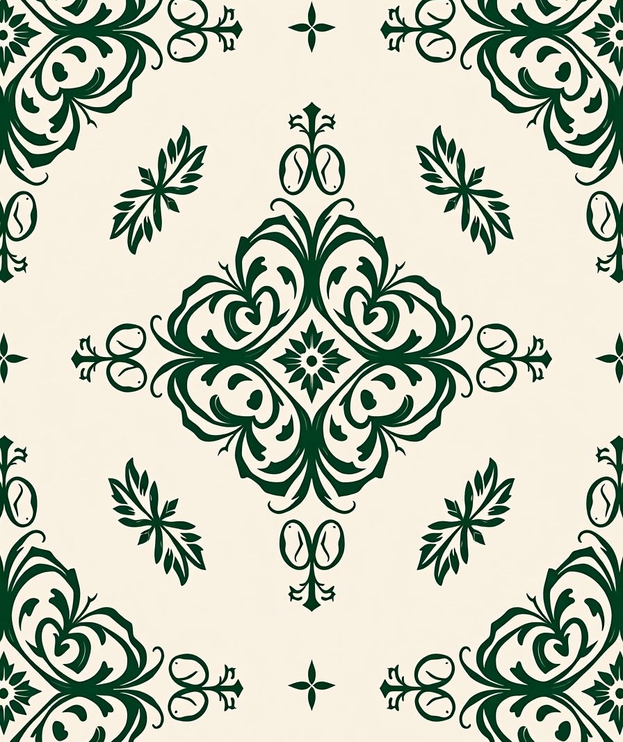 Vintage Botanical Damask Medallion (Green) - ODIKA