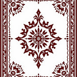 Medallion Flourish Design with Botanical Border Frame (Brown) - ODIKA