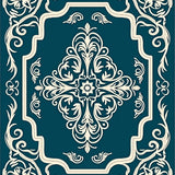 Baroque Floral Vinework with Whimsical Curlicue Details (Blue) - ODIKA