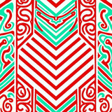 Cane Stripe Chevron Doormat with Peppermint Swirl Details(Red)