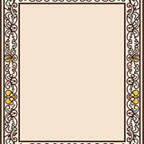 Boho Paisley Swirl Design with Ornamental Border Frame(Ivory)