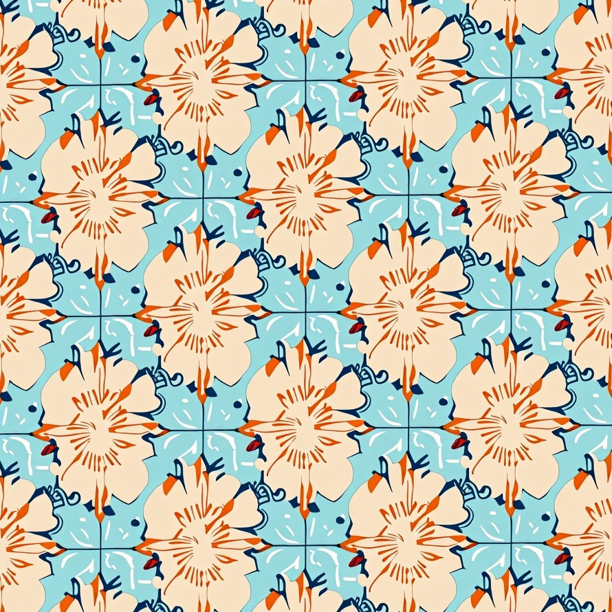 Contemporary Boho Lattice with Delicate Sunburst Details (Blue) - ODIKA