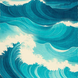 Stylish Ripple Motif(Blue)