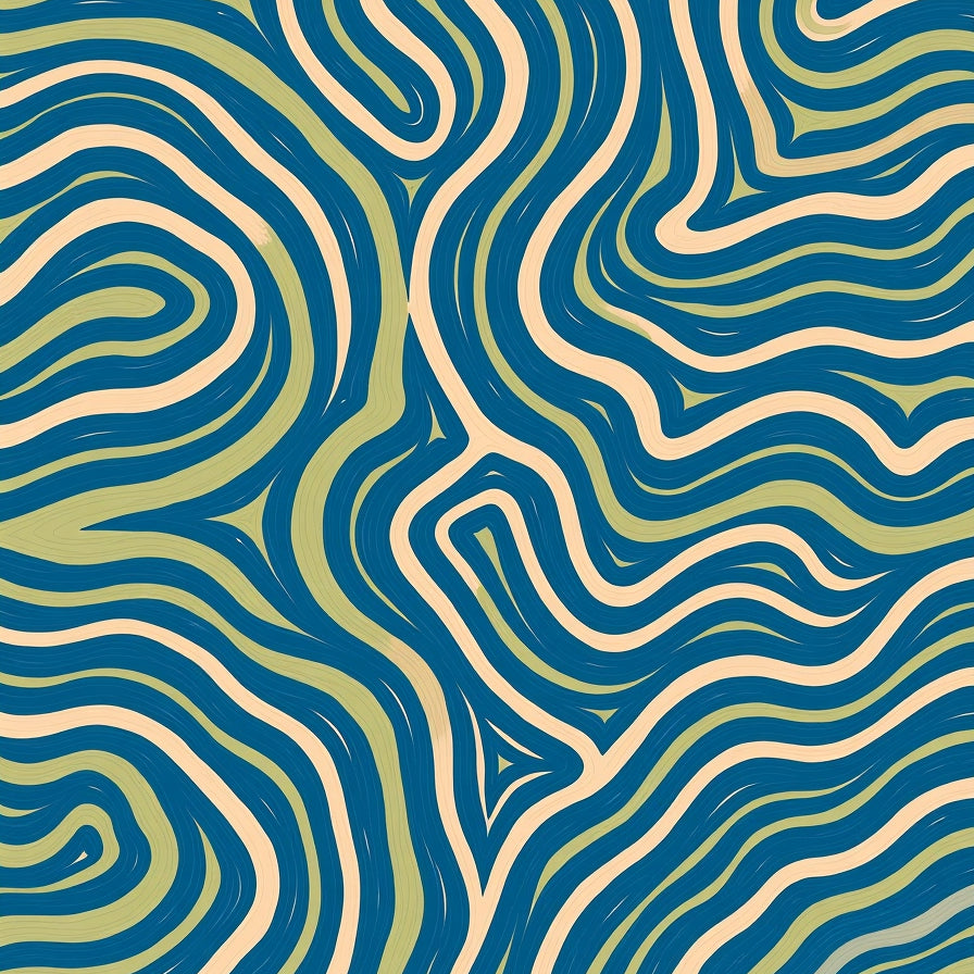 Abstract Wave Inspired with Fluid Shapes and Accent Details (Blue) - ODIKA