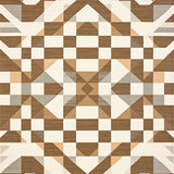 Earth Tone Geometric Non Slip Entryway Printed Faux Wool Mat(Beige)