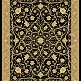 Baroque Floral Trellis with Interlocking Vine Filigree(Black)