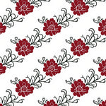 Peony Scroll Indoor Traditional Floral (Red) - ODIKA