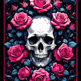 Chic Monochrome Skull Arrangement(Pink)