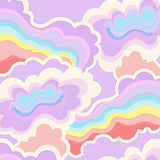 Enchanted Dreamscape Swirl with Whimsical Cloud Formations (Purple) - ODIKA