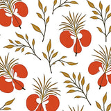 Elegant Autumn Botanical Gourd Leaf(Red)